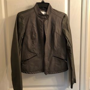 Gray leather jacket